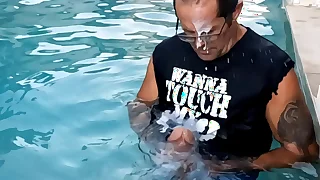 Cum in the pool
